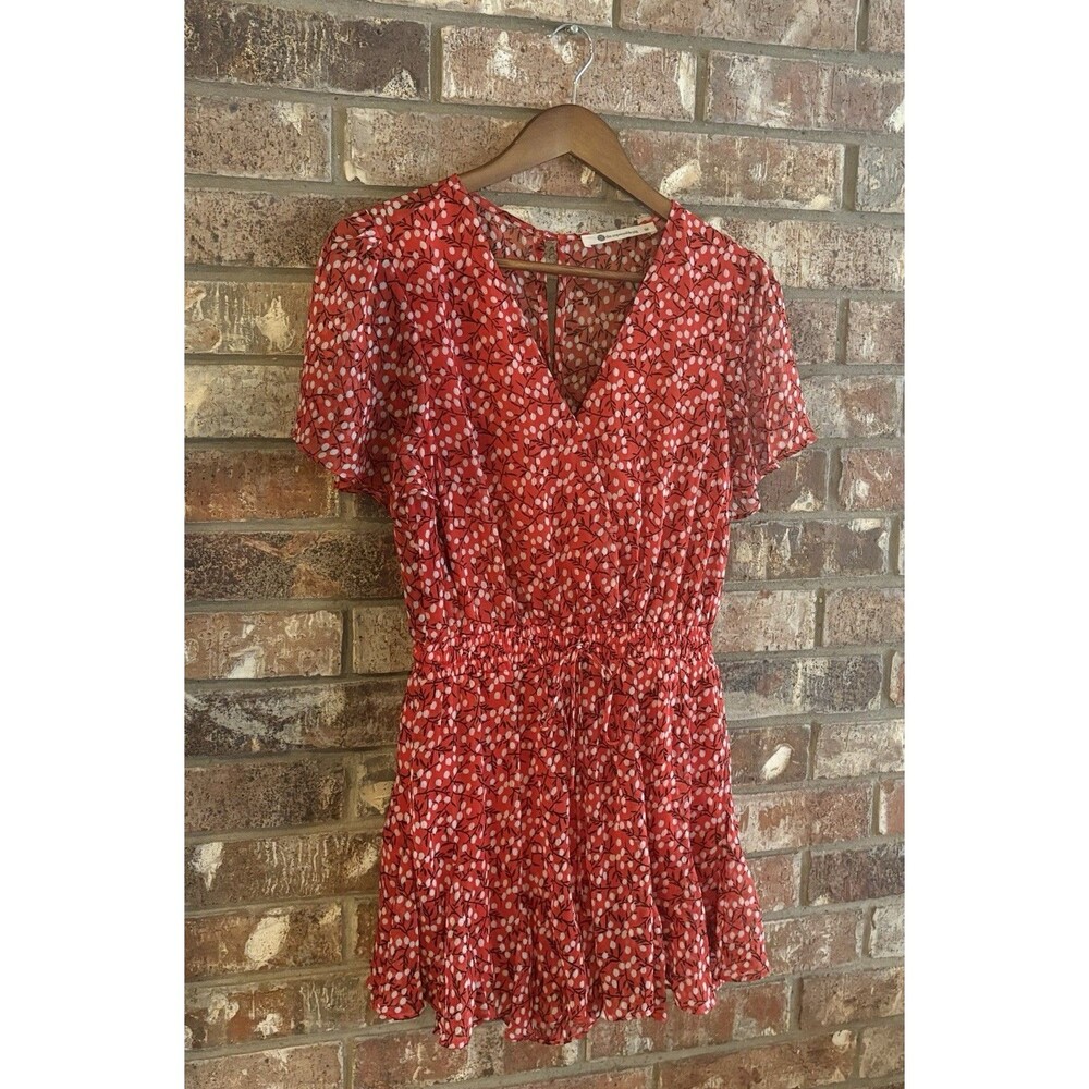The Impeccable Pig Women’s Red Floral Romper Size Medium